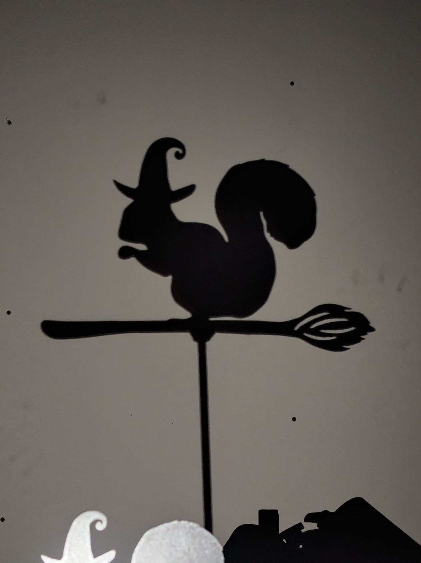 Halloween Squirrel Witch Garden Stake