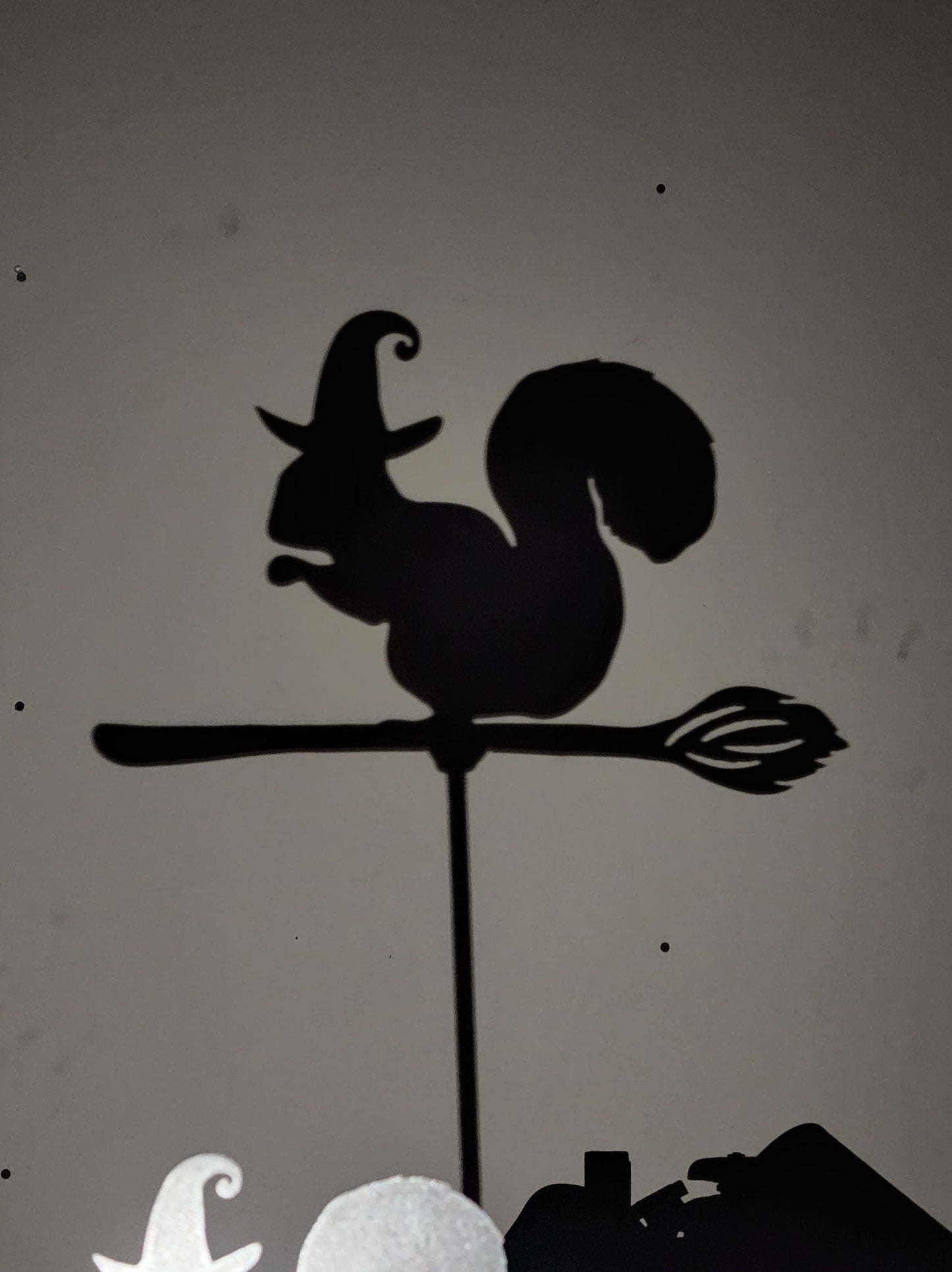 Halloween Squirrel Witch Metal Wall Decor