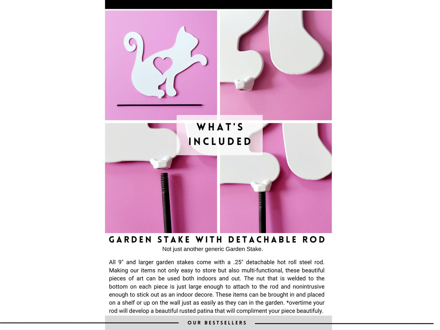 Floral Rabbit Garden Stake