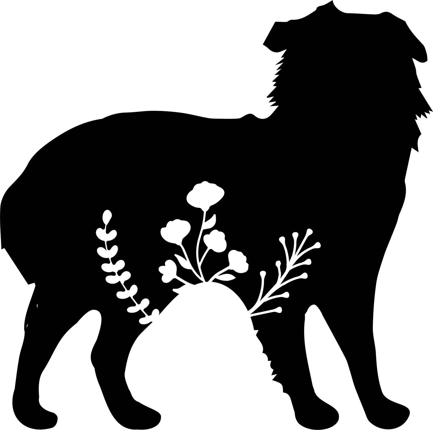 Australian Shepherd Floral Wall Decor