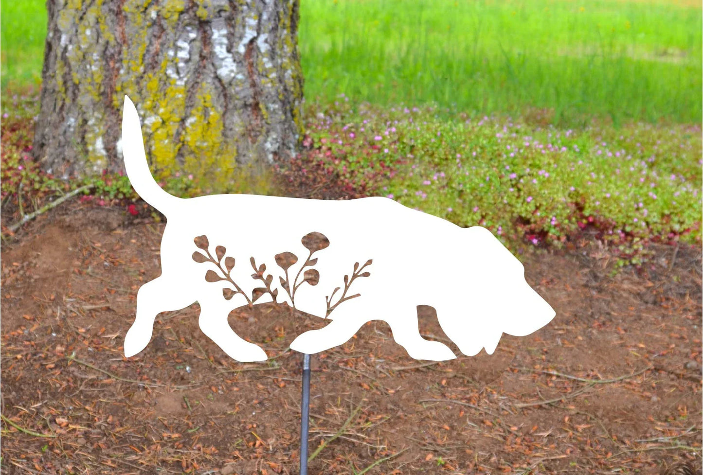 Basset Hound Floral Belly Wall Decor
