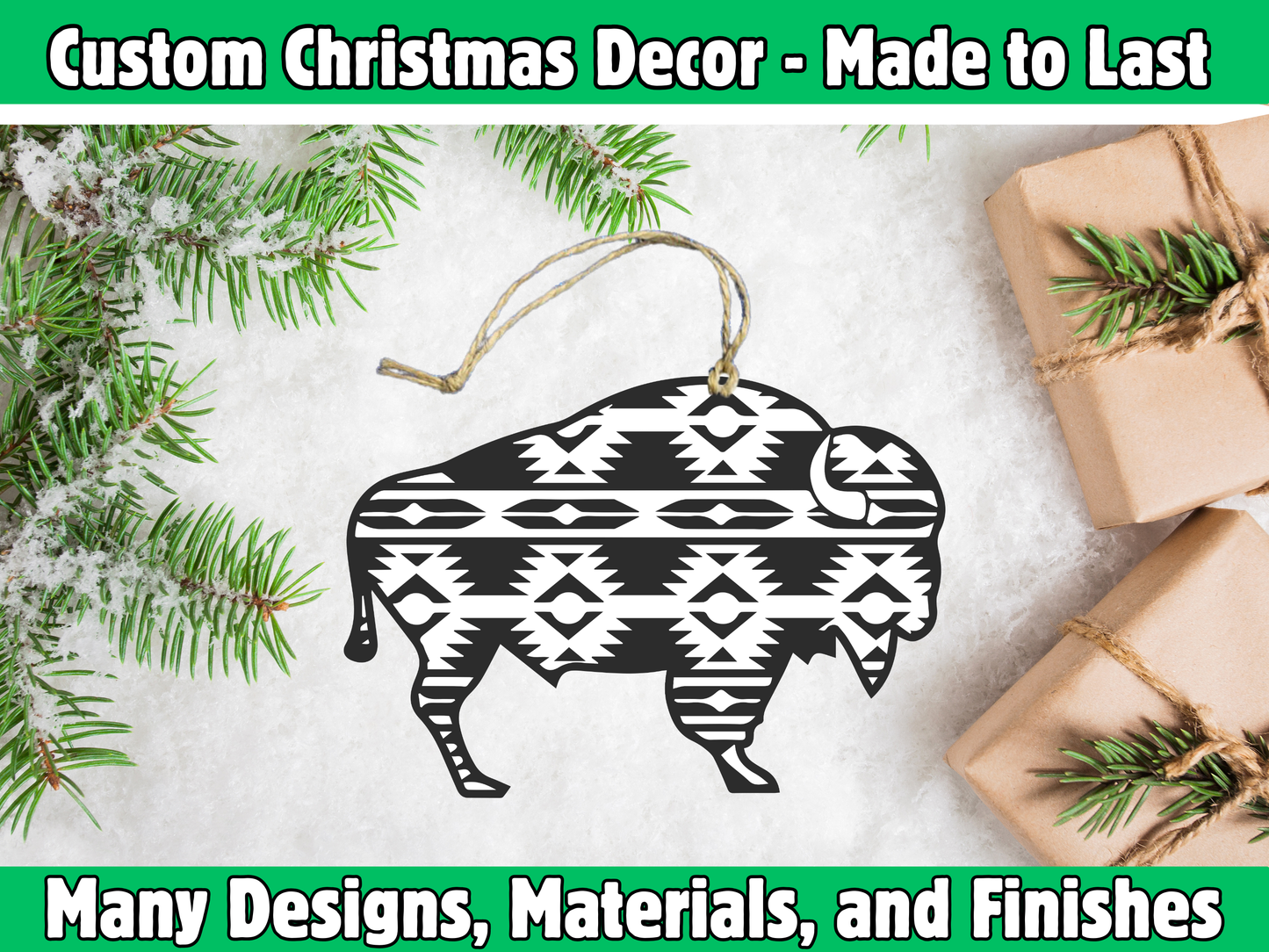 Aztec Buffalo Ornament