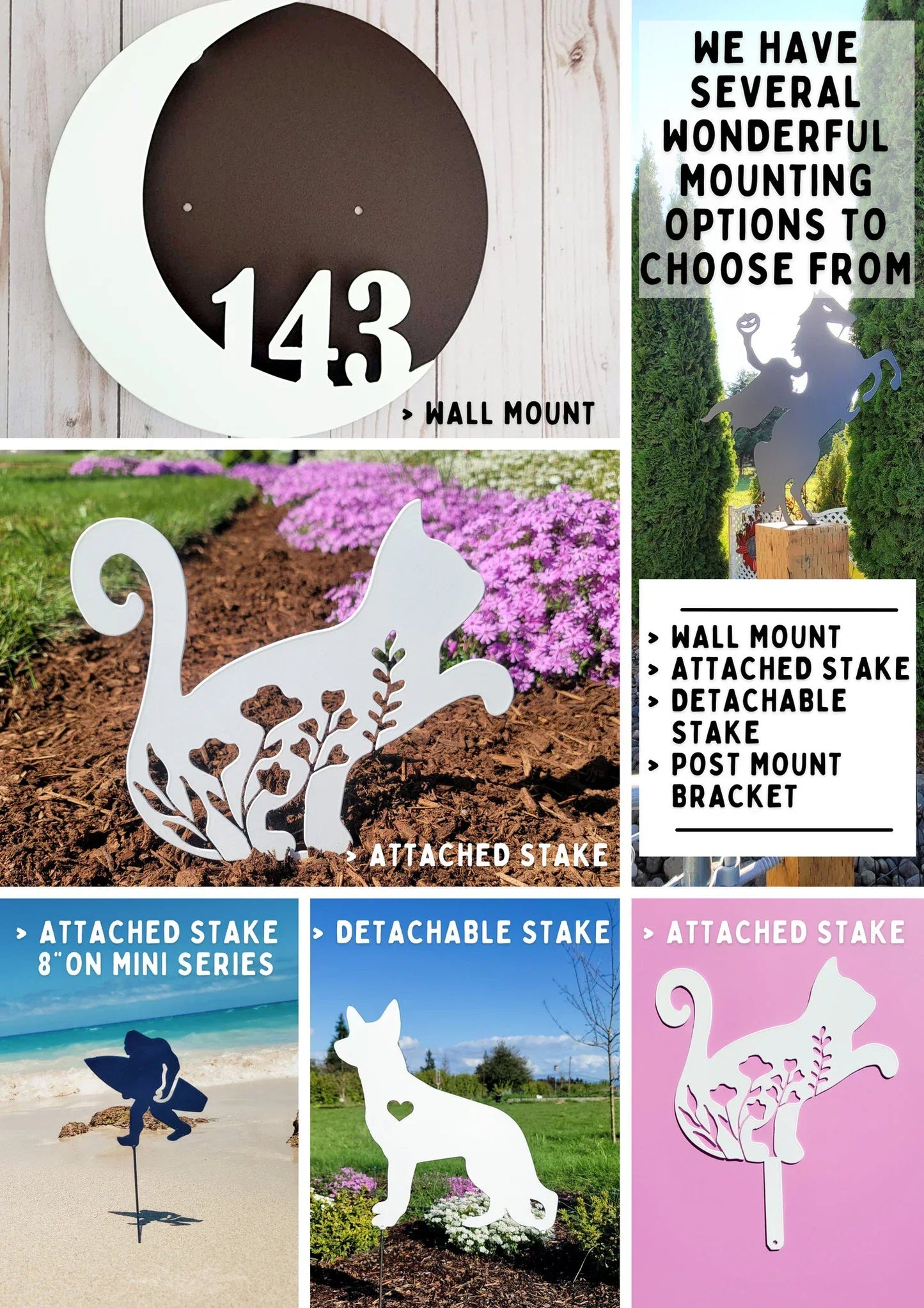 Metal Art Floral West Highland Terrier Stake Decoration, Westy Love, Yard Art, Garden Decoration, Outdoor Garden Decor puppy, memorial, Post Mount Bracket, Wall Mount w/(Holes)