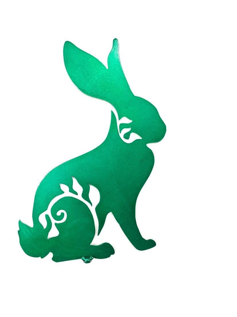 Floral Rabbit Garden Stake