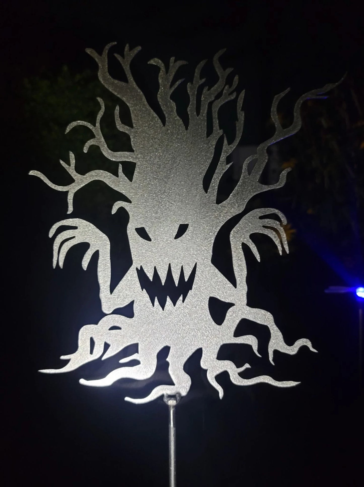 Spooky Tree Halloween Decor Garden Stake Decoration, Metal Yard Art, Hand Made, Spring Garden Decoration, Outdoor Garden Decor, Scary, Stake Attached(12" Stake Detachable)