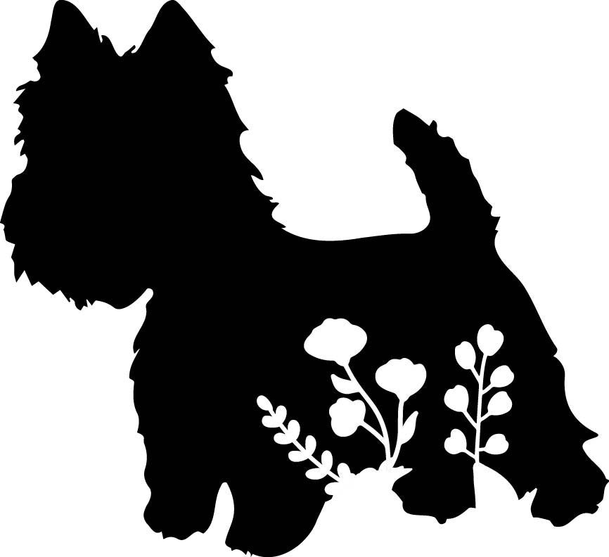 Metal Art Floral West Highland Terrier Stake Decoration, Westy Love, Yard Art, Garden Decoration, Outdoor Garden Decor puppy, memorial, Post Mount Bracket, Wall Mount w/(Holes)