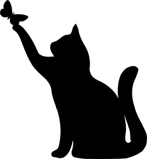 Metal Art Garden Cat with Butterfly Stake Decoration, Garden Yard Art, Hand Made Spring Garden Decoration, Outdoor Garden Decor His Her Gift