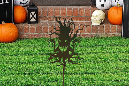 Halloween Spooky Tree Metal Sign