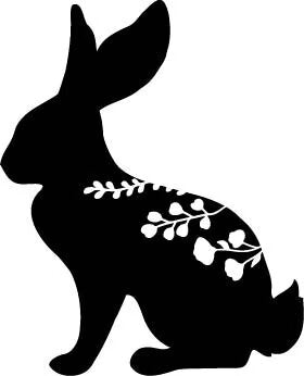 Metal Art Floral Rabbit, Bunny, Bunny rabbit Stake Decoration , Garden Art, Yard Art, Hand Made, Fall Decor, Outdoor Garden Decor, Post Mount Bracket, Wall Mount w/(Holes)