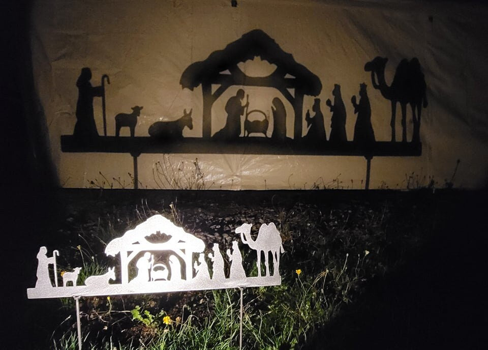 Nativity Metal Yard Sign, Nativity Set, Nativity Scene, Manger Scene, Outdoor Christmas Decor, Christmas Yard Decor, Christian Christmas Stake Attached(12" Stake Detachable)