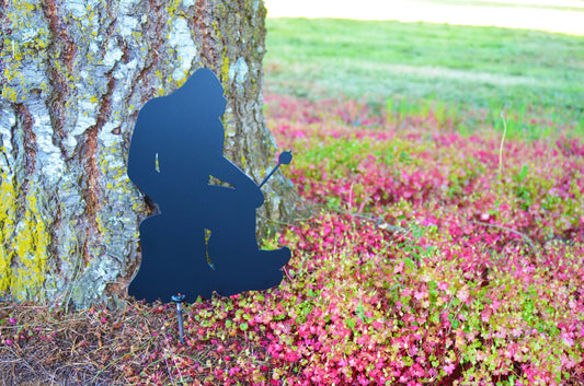 Bigfoot Roasting Marshmallow Metal Wall Decor