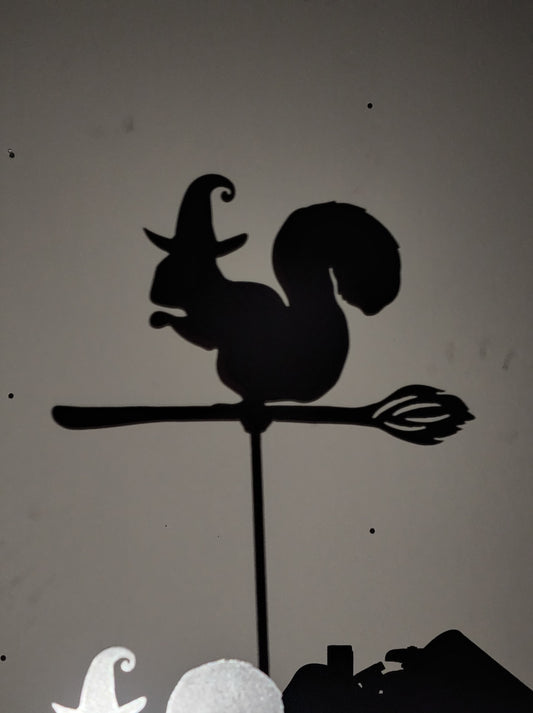 Halloween Squirrel Witch Garden Stake