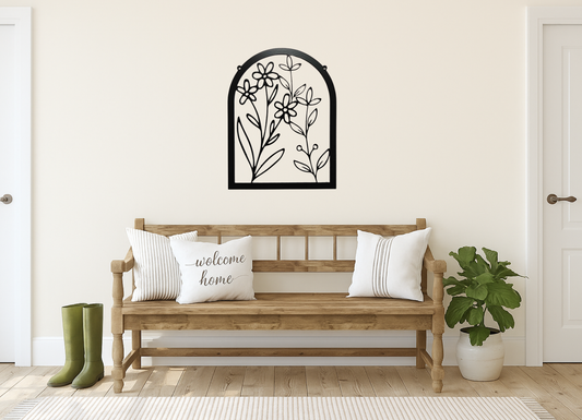 Daisy & Vine Arch Metal Sign