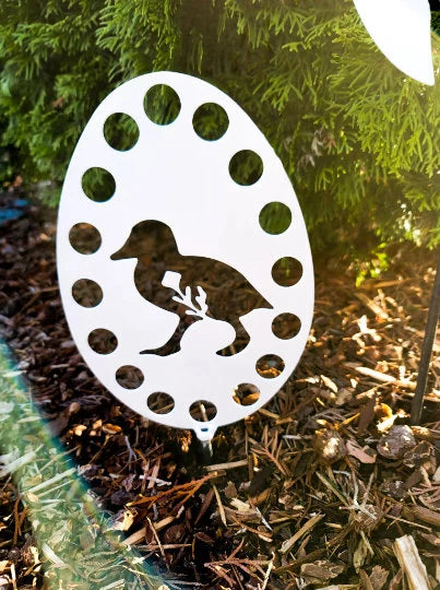 Easter Egg with Baby Duck Garden Stake Decor