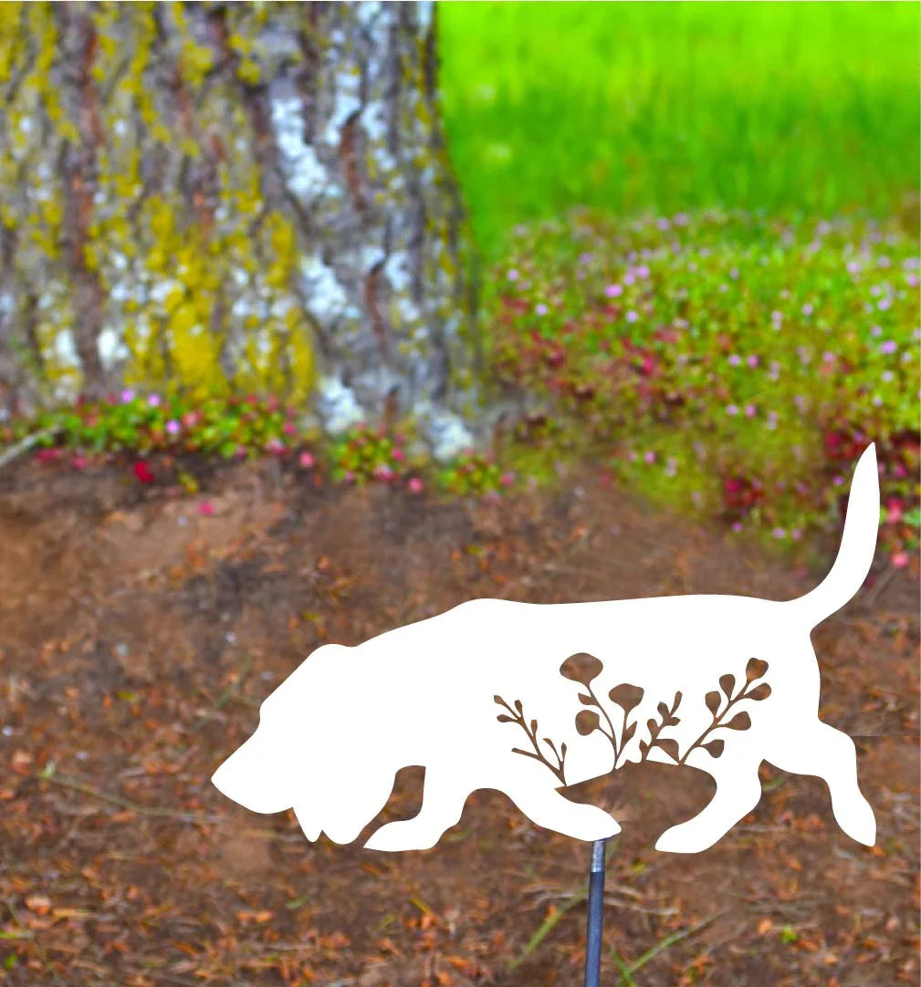 Basset Hound Floral Belly Wall Decor