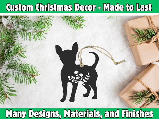 Floral Chihuahua Ornament