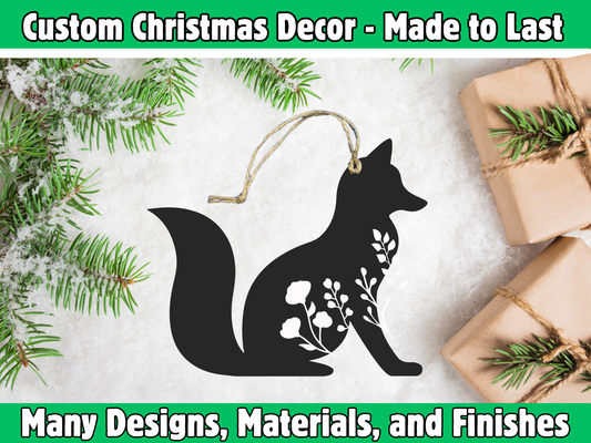 Floral Fox Ornament