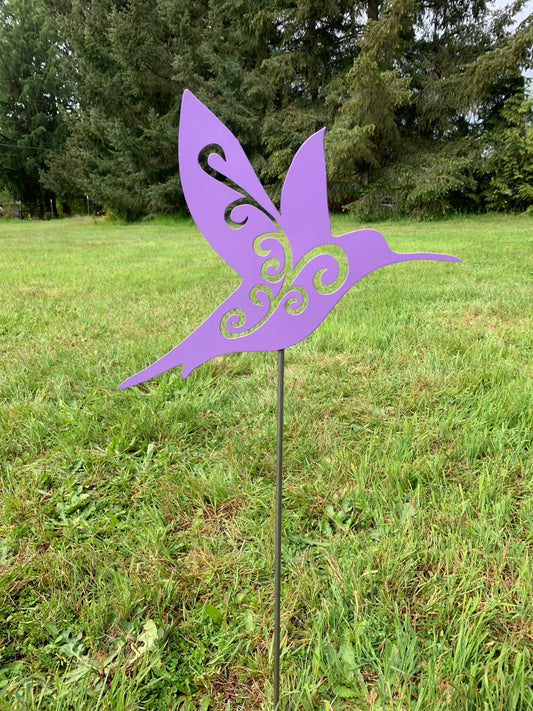 Floral Hummingbird Metal Sign