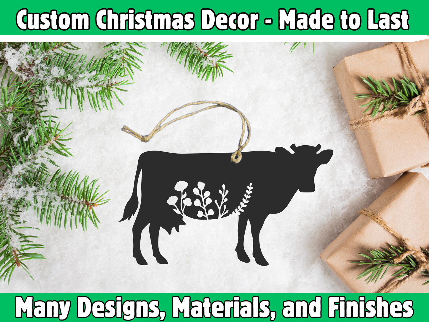 Floral Cow Ornament
