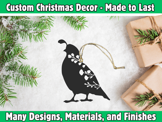 Floral Quail Ornament