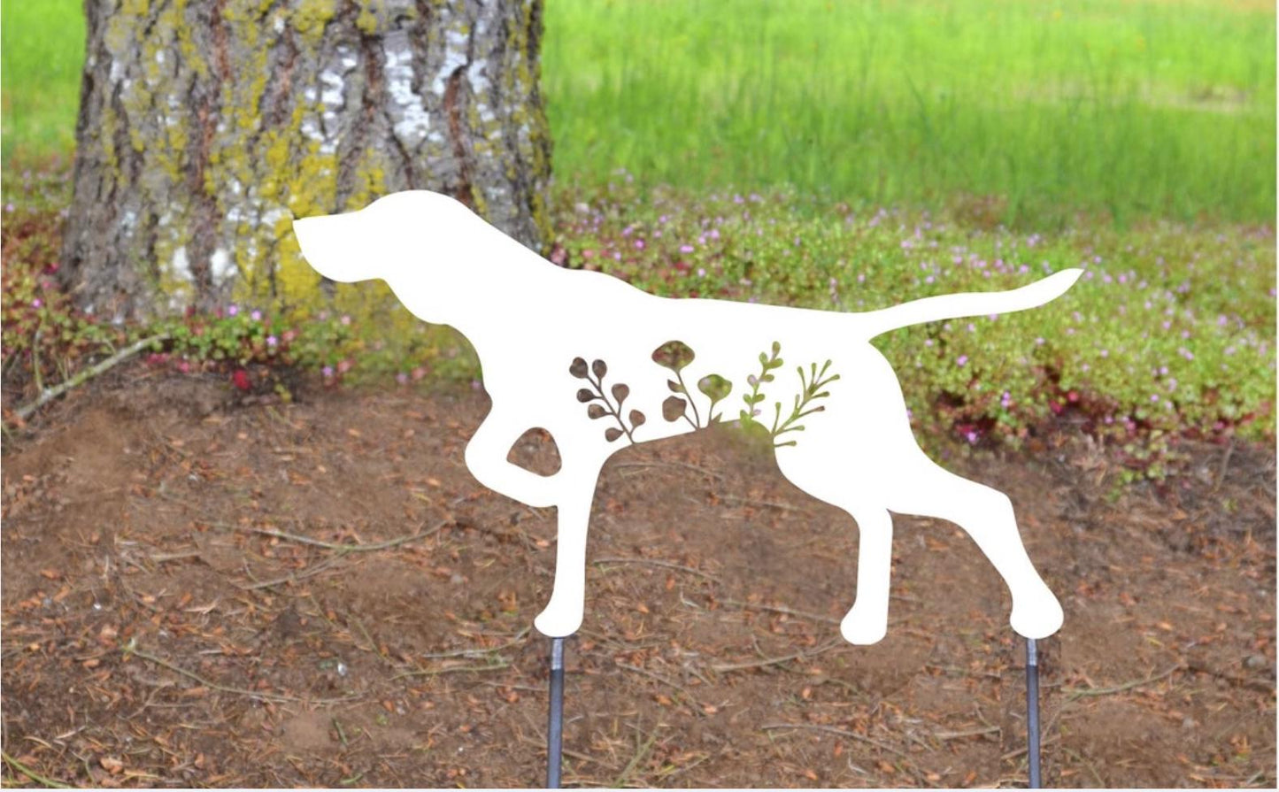 Floral German Shorthaired Pointer Dog Metal Sign