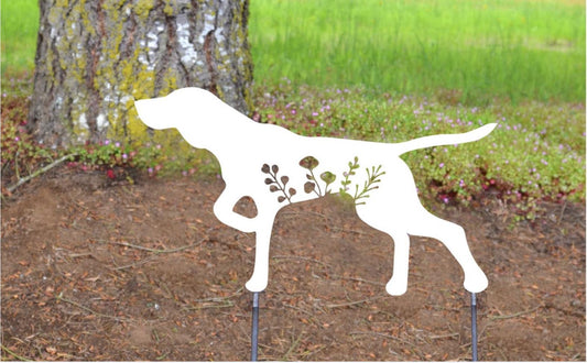 Floral German Shorthaired Pointer Dog Metal Sign