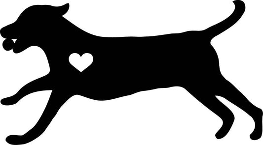 Metal Art Labrador Retriever Love w/ Heart Stake Running Decoration, Lover Garden Yard Art Gift Garden Decoration Outdoor Decor, Lab Mom Dad, Stake Attached(12" Stake Detachable)
