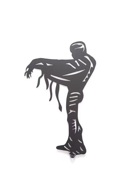 Metal Art Halloween Mummy Garden stake Decoration, Garden, Spring Garden Decoration, Outdoor Garden, Scary Spooky Halloween decoration, Post Mount Bracket, Wall Mount w/(Holes)