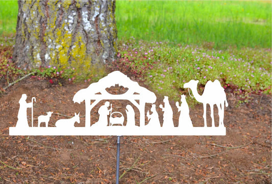 Full Nativity Scene Metal Sign