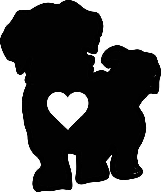 Metal Art Shih Tzu Dog Heart Love Stake Decoration, Garden, Yard Art, Spring Garden Decoration, Outdoor Garden Decor puppy, memorial, Post mount Bracket, Wall Mount w/(Holes)