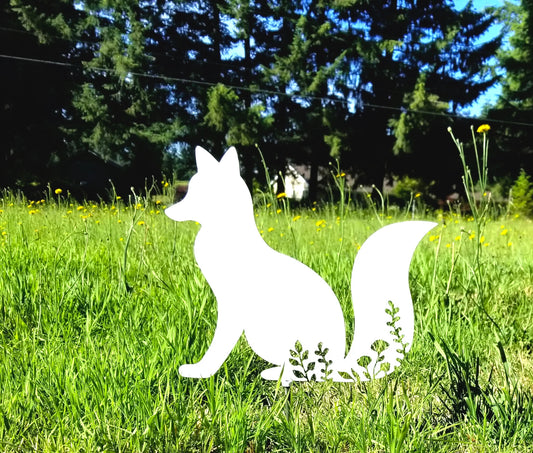 Floral Fox Metal Sign