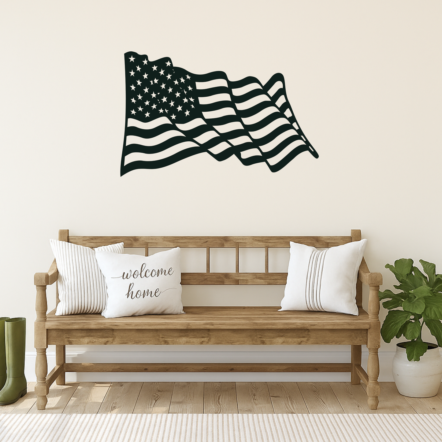 American Flag Metal Sign