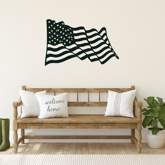 American Flag Metal Sign