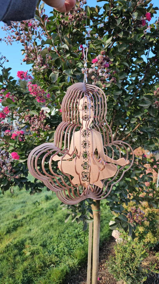 Raw Chakra Yoga Girl Wind Spinner