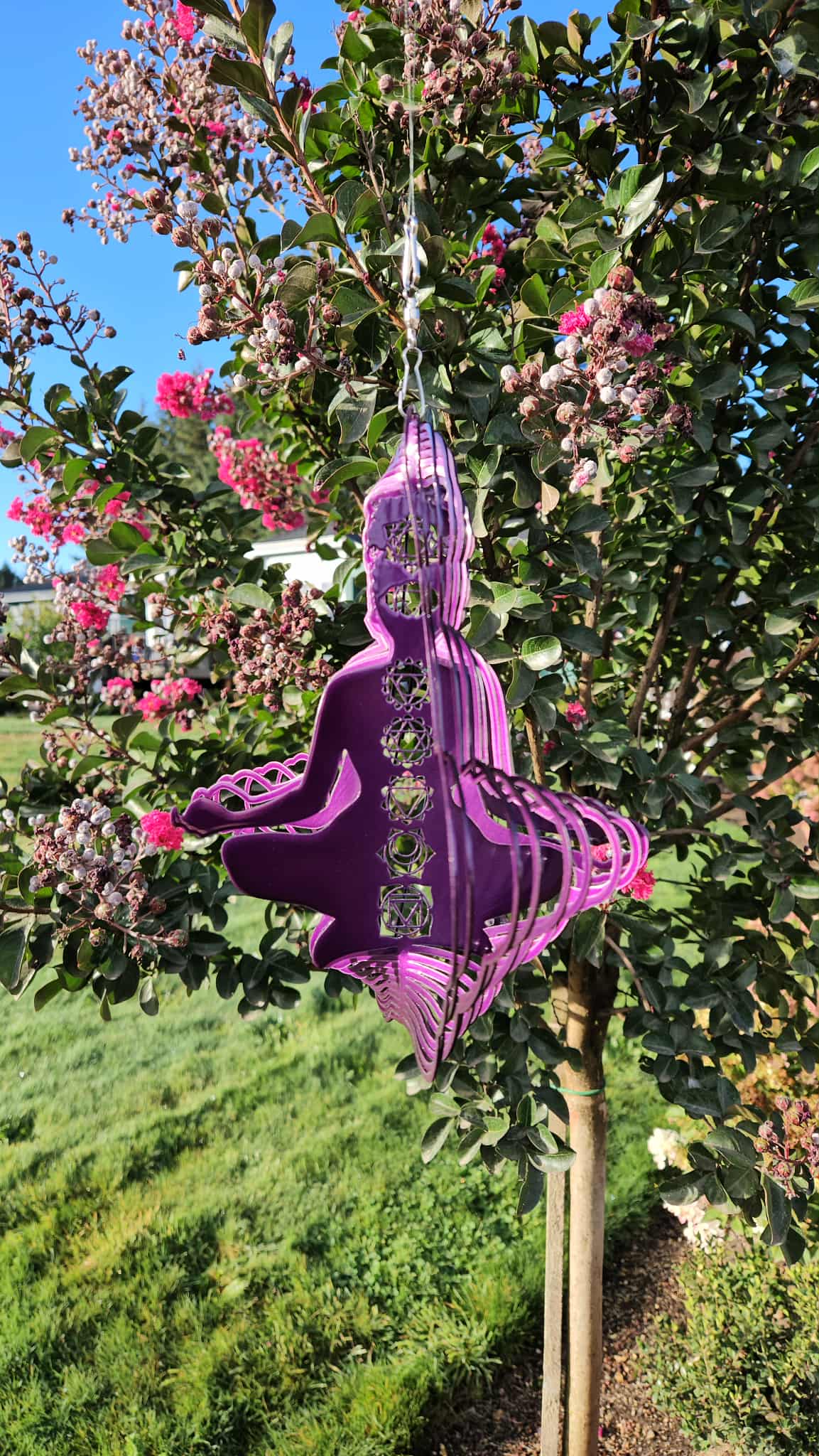 Purple Chakra Yoga Girl Wind Spinner