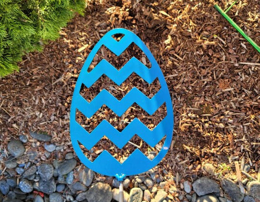 Striped Easter Egg Metal Wall Mount