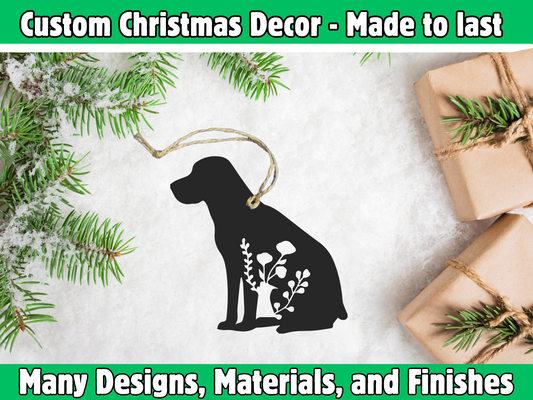 Floral Labrador Ornament