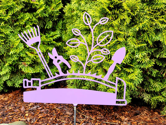 Floral Gardening Sprinkler and Tools Garden Stake
