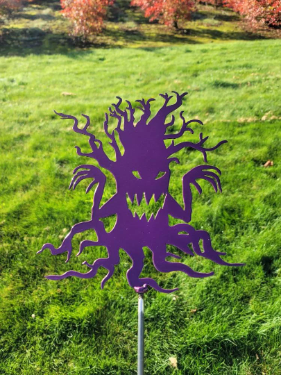 Spooky Tree Halloween Decor Garden Stake Decoration, Metal Yard Art, Hand Made, Spring Garden Decoration, Outdoor Garden Decor, Scary